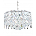 Люстра круглая с хрустальными подвесками на серебряном каркасе Roul Crystal Light варинант исполнения - 6 | Loft Concept в Грозном