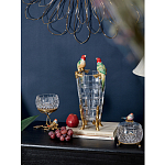Ваза из прозрачного стекла с бронзовыми ножками и фигурками попугаев Eden Garden porcelain and bronze варинант исполнения - 2 | Loft Concept в Грозном