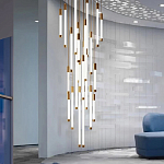 Люстра в современном стиле с 30-ю каскадными светодиодными лампами Golden LED Rain варинант исполнения - 2 | Loft Concept в Грозном