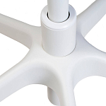 Стул с мягкой синей обивкой из велюра и подъемно-поворотным механизмом на белых колесиках Harper Blue and White варинант исполнения - 6 | Loft Concept в Грозном