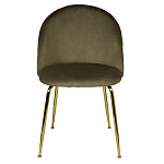 Стул велюровый хаки на золотистых металлических ножках Vendramin Chair варинант исполнения - 1 | Loft Concept в Грозном