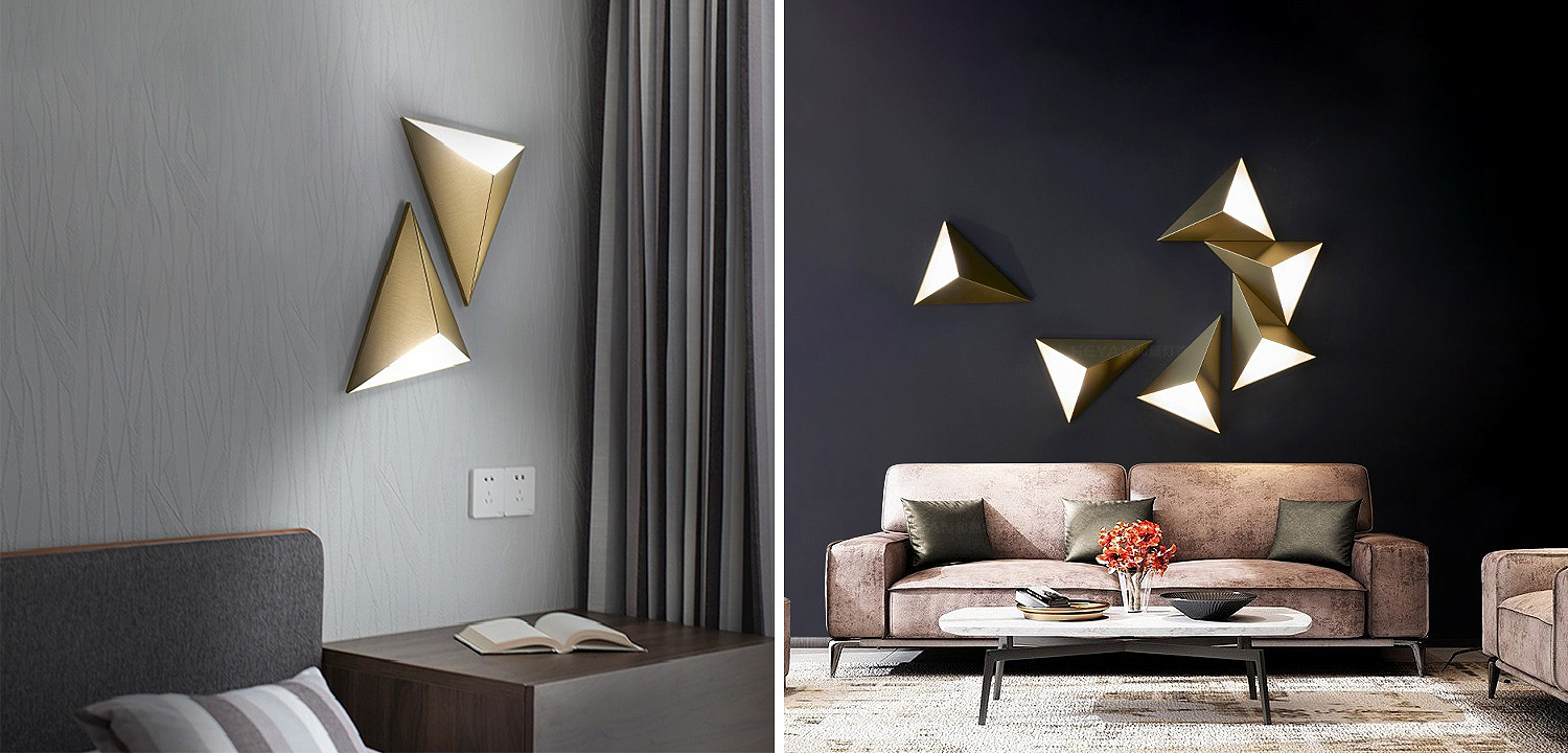 Настенный светильник в форме треугольника Convex Triangle Wall Lamp Настенный светильник в форме треугольника Convex Triangle Wall Lamp - Loft-Concept в Грозном