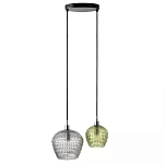 Подвесной светильник каскадный с 2-мя рельефными плафонами Cascade with Relief Lampshades варинант исполнения - 1 | Loft Concept в Грозном