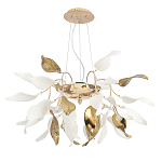 Люстра подвесная с белыми матовыми и золотыми глянцевыми листьями Wintery flovers варинант исполнения - 1 | Loft Concept в Грозном