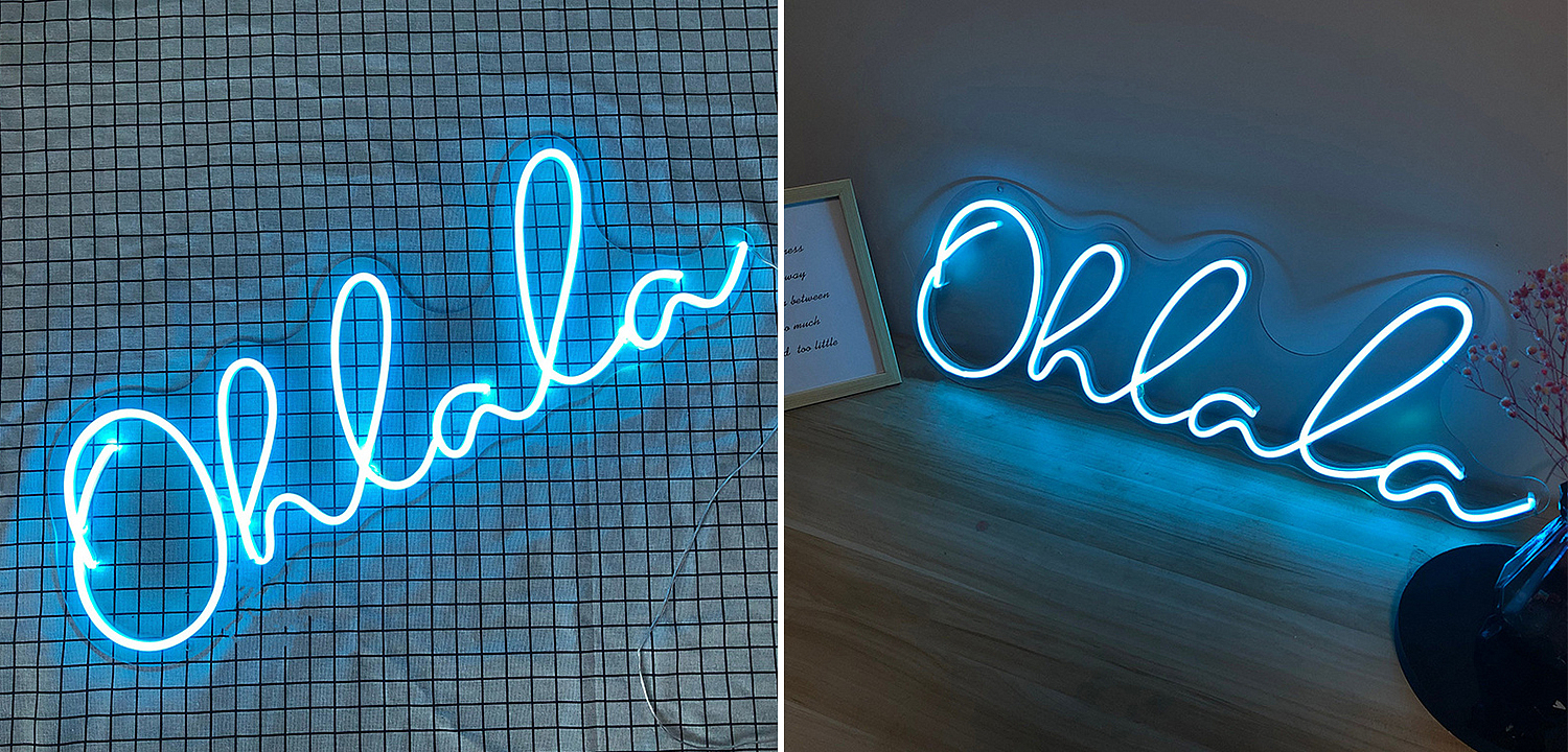 Неоновая настенная лампа Oh La La Neon Wall Lamp Синий Неоновая настенная лампа Oh La La Neon Wall Lamp Синий - Loft-Concept в Грозном