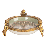 Чаша фарфоровая на бронзовых ножках в виде ангелов Porcelain Angels of Paradise варинант исполнения - 1 | Loft Concept в Грозном