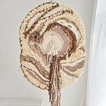 Овальный Современный Гобелен Абстракция в бежевых тонах Shallow варинант исполнения - 1 | Loft Concept в Грозном