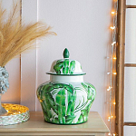 Ваза с зелёными листьями и крышкой Vase Green Leaves варинант исполнения - 3 | Loft Concept в Грозном