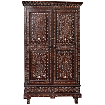 Шкаф из массива тика инкрустированный костью Wooden Bone Inlay Wardrobe варинант исполнения - 1 | Loft Concept в Грозном