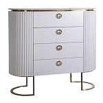 Комод белый овальный с мраморной столешницей Thoroughbass варинант исполнения - 1 | Loft Concept в Грозном