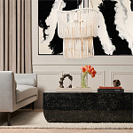 Двухъярусная люстра с подвесками из круглых деревянных бусин белая White Beads Two-tier Chandelier варинант исполнения - 2 | Loft Concept в Грозном