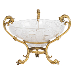 Чаша из прозрачного рельефного стекла на бронзовой подставке Eden Garden варинант исполнения - 1 | Loft Concept в Грозном