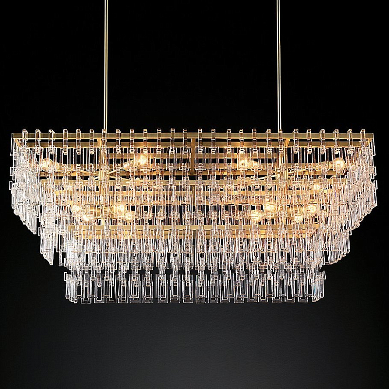 Люстра Marignan Linear Chandelier Прозрачное Стекло Золотой Люстра Marignan Linear Chandelier Прозрачное Стекло Золотой в Грозном | Loft Concept