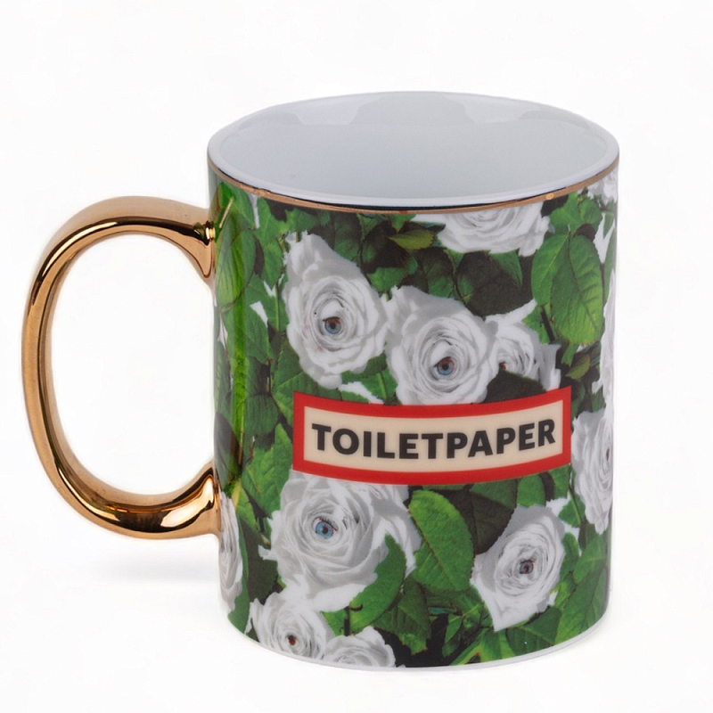 Кружка Seletti Roses Белый Золотой Зеленый Кружка Seletti Roses Белый Золотой Зеленый в Грозном | Loft Concept