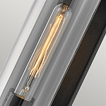 Настенный фонарь в индустриальном стиле с вытянутым цилиндрическим плафоном из прозрачного стекла и черным корпусом Hinkley варинант исполнения - 1 | Loft Concept в Грозном