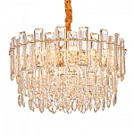 Круглая люстра с хрустальными подвесками на золотистом каркасе Gorgeous Crystal Light варинант исполнения - 3 | Loft Concept в Грозном