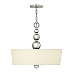 Люстра подвесная с белым тканевым цилиндрическим абажуром и декоративными шарами Hinkley варинант исполнения - 2 | Loft Concept в Грозном