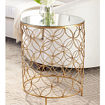 Приставной стол золотой с зеркальной столешницей Golden Symphony варинант исполнения - 2 | Loft Concept в Грозном