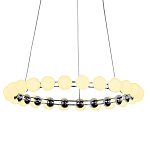 Люстра светодиодная кольцевая с круглыми плафонами белого цвета PEARLS Suspension 48 варинант исполнения - 1 | Loft Concept в Грозном