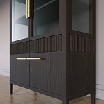 Витрина Primo со стеклянными фасадами и буфетом шпон Темный орех варинант исполнения - 7 | Loft Concept в Грозном