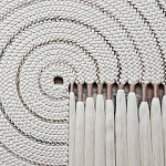 Художественный Гобелен Макраме White Disk Harmony варинант исполнения - 1 | Loft Concept в Грозном