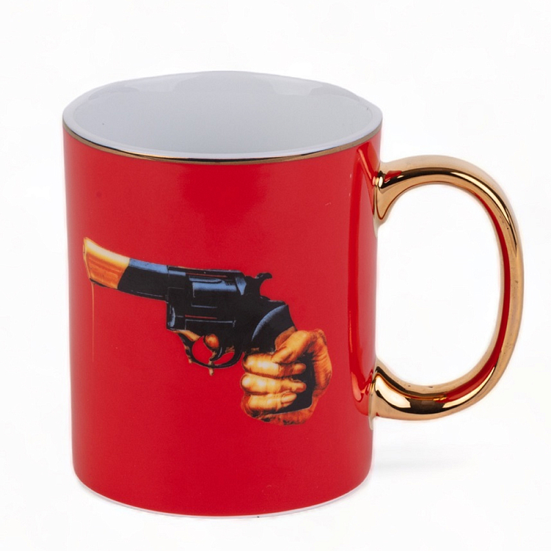 Кружка Seletti Revolver Красный Золотой Черный Кружка Seletti Revolver Красный Золотой Черный в Грозном | Loft Concept