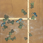 Обои ручная роспись Morning Glory Original colourway on gold metallic silk варинант исполнения - 1 | Loft Concept в Грозном