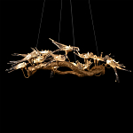 Люстра подвесная с прозрачными стеклянными птичками на ветвях Диаметр 100 см Serip Voa варинант исполнения - 7 | Loft Concept в Грозном