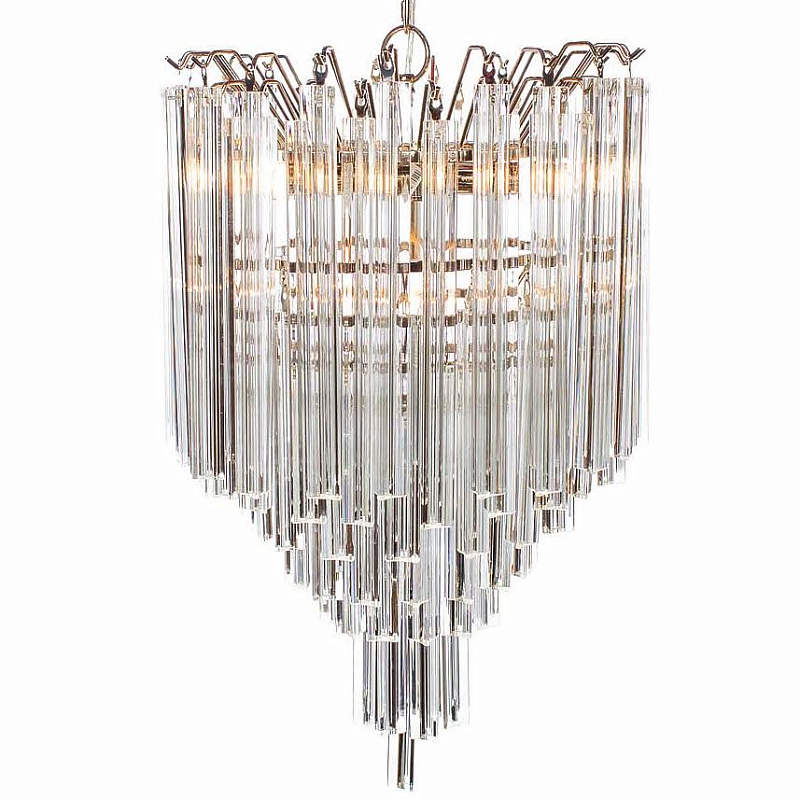 Люстра Odeon Chandelier Glass Clear Хром Прозрачное Стекло Люстра Odeon Chandelier Glass Clear Хром Прозрачное Стекло в Грозном | Loft Concept