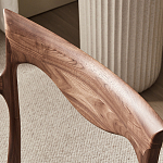 Стул деревянный с мягким сиденьем из коричневой натуральной кожи Moon Walnut Furniture варинант исполнения - 6 | Loft Concept в Грозном