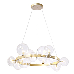 Люстра круглая подвесная с 15-ю прозрачными шарообразными плафонами из стекла Iona chandelier варинант исполнения - 1 | Loft Concept в Грозном