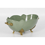 Чаша зеленого цвета из фарфора с волнообразным краем Eden Garden porcelain and bronze варинант исполнения - 1 | Loft Concept в Грозном