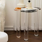 Дизайнерский журнальный стол с фигурной столешницей на 3-х прозрачных ножках Rahakif варинант исполнения - 2 | Loft Concept в Грозном