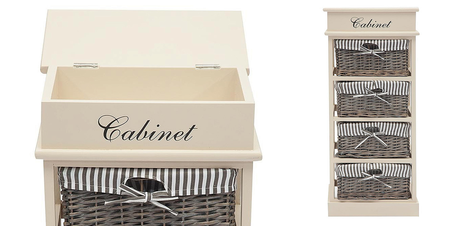 Тумба с 4 корзинами Provence Butter White 4 Boxes - Loft-Concept в Грозном