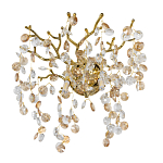 Бра золотого цвета с ветвями и прозрачными хрустальнымих подвесками Droplet Chandelier варинант исполнения - 1 | Loft Concept в Грозном
