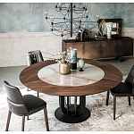 Обеденный стол круглый на чёрном фигурном основании Bosnia dinning table  варинант исполнения - 3 | Loft Concept в Грозном