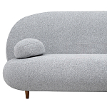 Двухместный диван с мягкой обивкой из ткани серый на деревянных ножках Michael Sofa Grey варинант исполнения - 4 | Loft Concept в Грозном