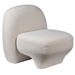 Кресло без подлокотников с обивкой из белой ткани букле Pacification варинант исполнения - 1 | Loft Concept в Грозном