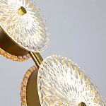  Подвесной светильник с плафонами из рельефного стекла Peony Glass Bronze Two варинант исполнения - 4 | Loft Concept в Грозном