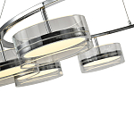 Люстра светодиодная с 8-ю прозрачными плафонами цилиндрической формы из акрила и стекла с пультом для регулировки света Glass Lamp Chromium варинант исполнения - 1 | Loft Concept в Грозном