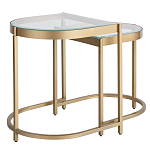 Комплект из 2-х приставных столиков на металлическом основании цвета латунь Ambassador варинант исполнения - 1 | Loft Concept в Грозном
