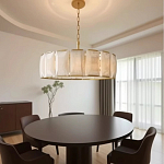 Люстра круглая Д80 см с абажуром из прямоугольных панелей Calling to Shine варинант исполнения - 2 | Loft Concept в Грозном