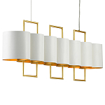 Люстра прямоугольная с белыми цилиндрическими абажурами White Ribbon варинант исполнения - 6 | Loft Concept в Грозном