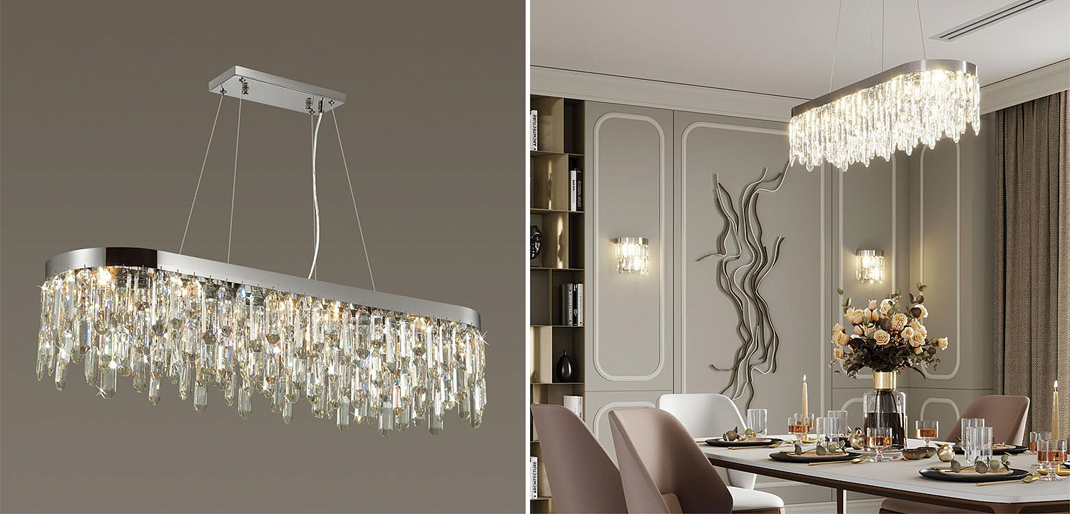 Люстра Crystal Polyhedrons Linear Chrome Люстра Crystal Polyhedrons Linear Chrome - Loft-Concept в Грозном