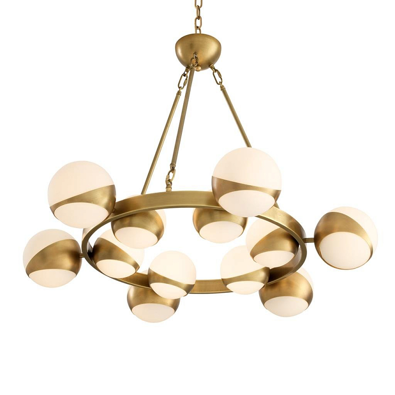 Люстра Chandelier Piazetta Латунь Античная полированная Белый Люстра Chandelier Piazetta Латунь Античная полированная Белый в Грозном | Loft Concept