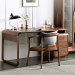 Стол рабочий округлой формы с 3-мя ящиками  Working Moonnut Table варинант исполнения - 8 | Loft Concept в Грозном