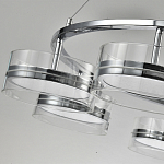 Люстра светодиодная с 8-ю прозрачными плафонами цилиндрической формы из акрила и стекла с пультом для регулировки света Glass Lamp Chromium варинант исполнения - 3 | Loft Concept в Грозном