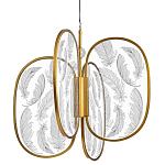 Люстра с гравировкой на акриловых плафонах Gravyura Bronze D 50 см варинант исполнения - 1 | Loft Concept в Грозном