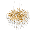 Люстра подвесная с прозрачными стеклянными подвесками в форме капель Диаметр 60 см Droplet Chandelier варинант исполнения - 8 | Loft Concept в Грозном