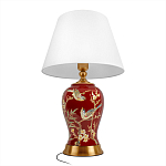 Настольная лампа бордовая с изображением птиц Slip Away варинант исполнения - 3 | Loft Concept в Грозном